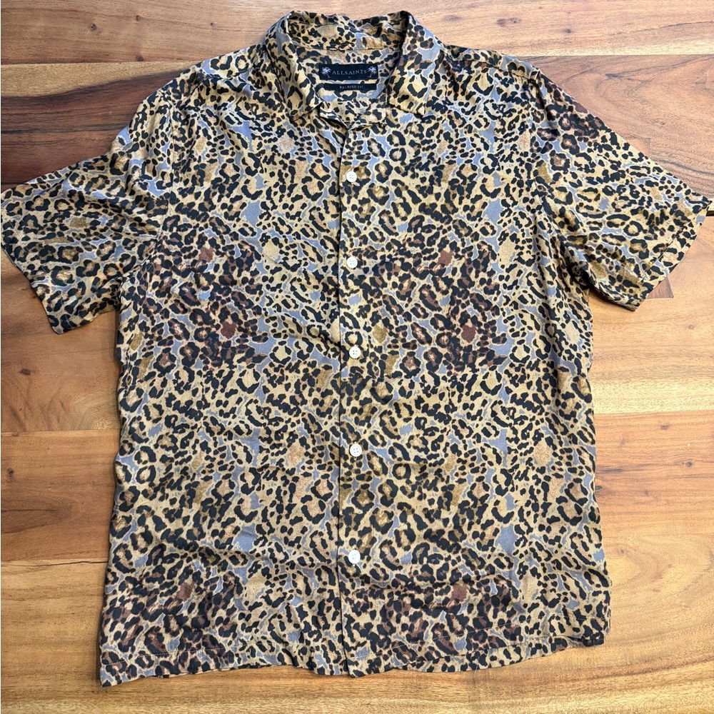 Allsaints Leopard Print button up